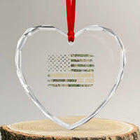 Promoted To Grandpa Est. 2026 Heart Crystal Glass Ornament Retro Camo American Flag - Wonder Print Shop