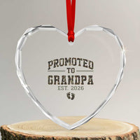 Promoted To Grandpa Est 2026 Heart Crystal Glass Ornament Vintage Camo Grandpa Graphic