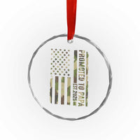 Promoted To Papa Est 2026 American Flag Camo Crystal Glass Ornament Patriotic New Papa