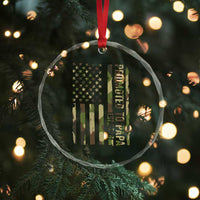 Promoted To Papa Est 2026 American Flag Camo Crystal Glass Ornament Patriotic New Papa