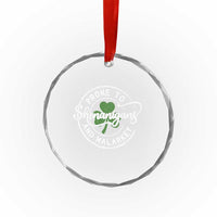 Prone To Shenanigans And Malarkey Crystal Glass Ornament Funny St Patricks Day Irish Shamrock