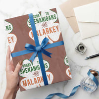 Prone to Shenanigans and Malarkey Wrapping Paper Roll Funny St Patricks Day Shamrock