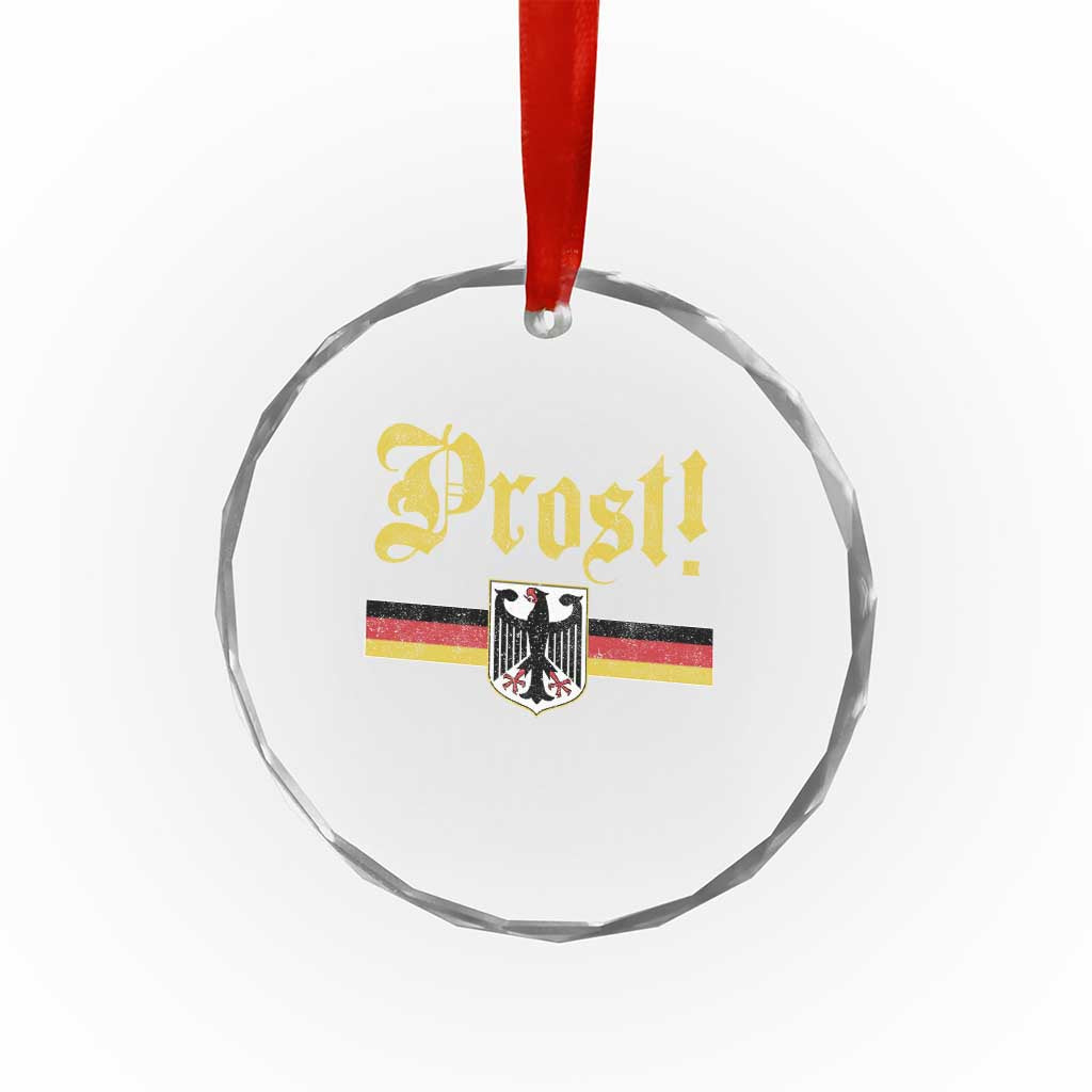 Prost Oktoberfest Beer Drinking Crystal Glass Ornament German Flag Bundesadler Coat of Arms