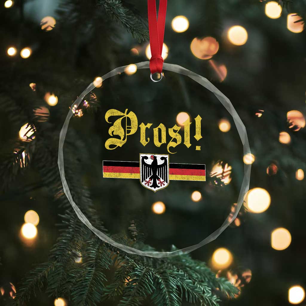 Prost Oktoberfest Beer Drinking Crystal Glass Ornament German Flag Bundesadler Coat of Arms