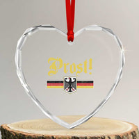 Prost Oktoberfest Beer Drinking Heart Crystal Glass Ornament German Flag Bundesadler Coat of Arms