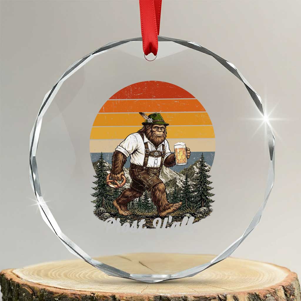 Prost Yall Bigfoot Crystal Glass Ornament Vintage Oktoberfest Beer Lover Sasquatch Gift