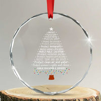 Protect Democracy Christmas Tree Crystal Glass Ornament Anti Fascism Social Justice - Wonder Print Shop