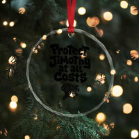 Protect Jimothy At All Costs Viral Seattle Raccoon Crystal Glass Ornament Trash Panda Legend Lover Supporter