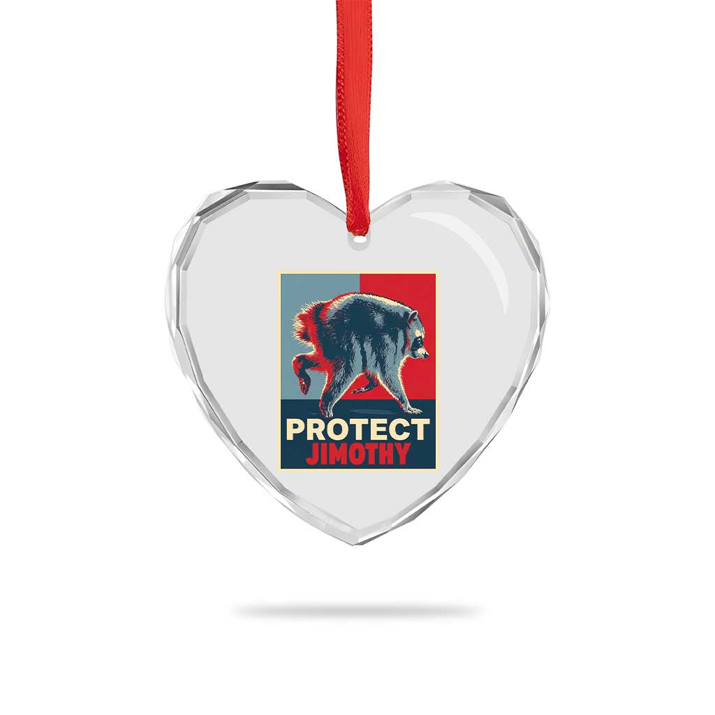 Protect Jimothy Seattle Raccoon Supporter Heart Crystal Glass Ornament Hope Style Poster Parody Graphic
