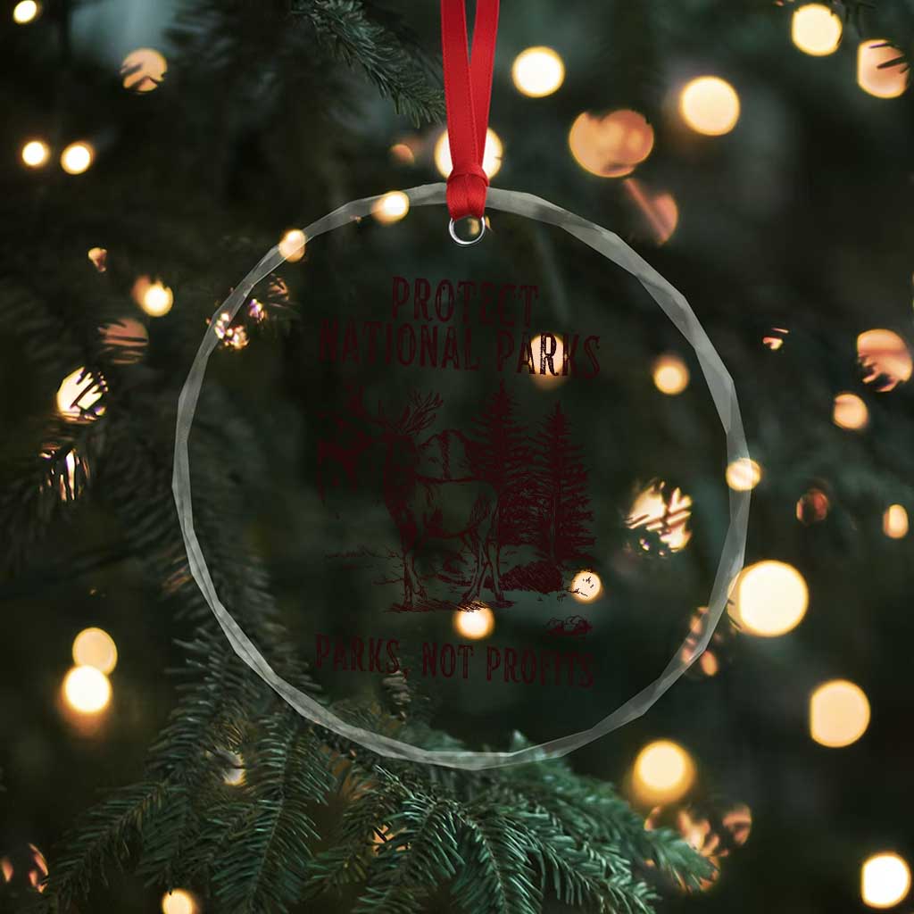 Protect National Parks Crystal Glass Ornament Support Parks Not Profits Deer - Wonder Print Shop