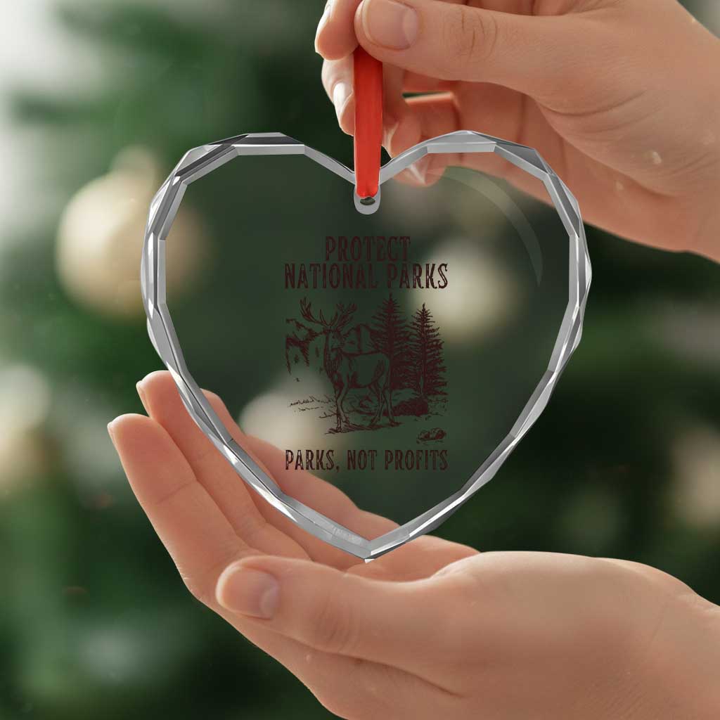 Protect National Parks Heart Crystal Glass Ornament Support Parks Not Profits Deer - Wonder Print Shop