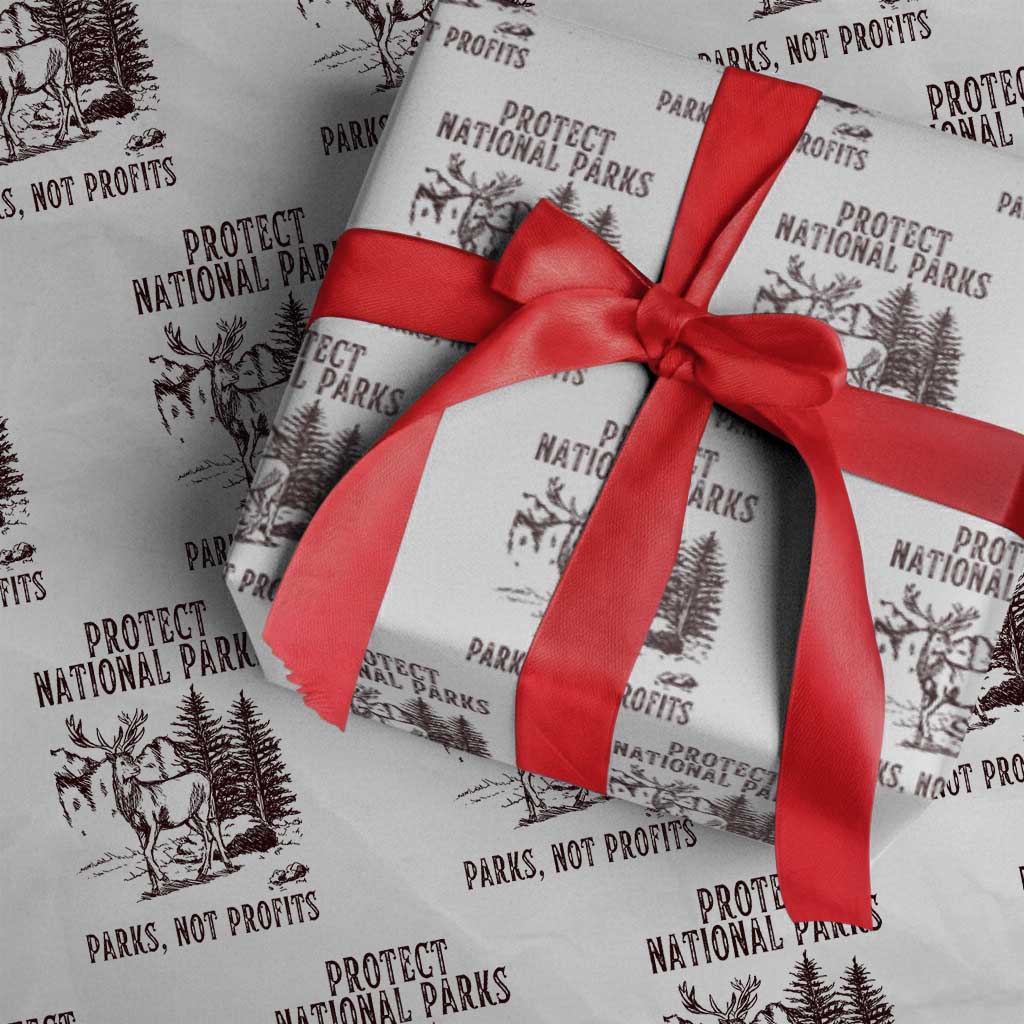 Protect National Parks Wrapping Paper Roll Support Parks Not Profits Deer - Wonder Print Shop