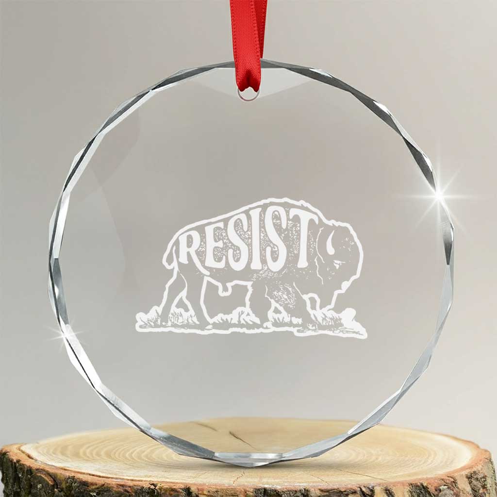 Protect Our National Parks Crystal Glass Ornament Bison Wildlife Resist - Wonder Print Shop