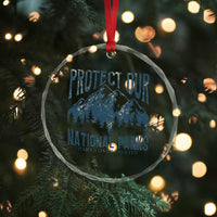 Protect Our National Parks Crystal Glass Ornament Retro Mountain Nature Graphic - Wonder Print Shop