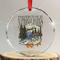 Protect Our National Parks Crystal Glass Ornament Wildlife Fishing Outdoor Adventure Retro TS02