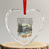 Protect Our National Parks Heart Crystal Glass Ornament Wildlife Fishing Outdoor Adventure Retro - Wonder Print Shop