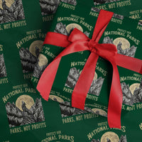 Protect Our National Parks Wrapping Paper Roll Parks Not Profits Wolf Retro Graphic - Wonder Print Shop