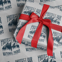 Protect Our National Parks Wrapping Paper Roll Retro Mountain Nature Graphic - Wonder Print Shop