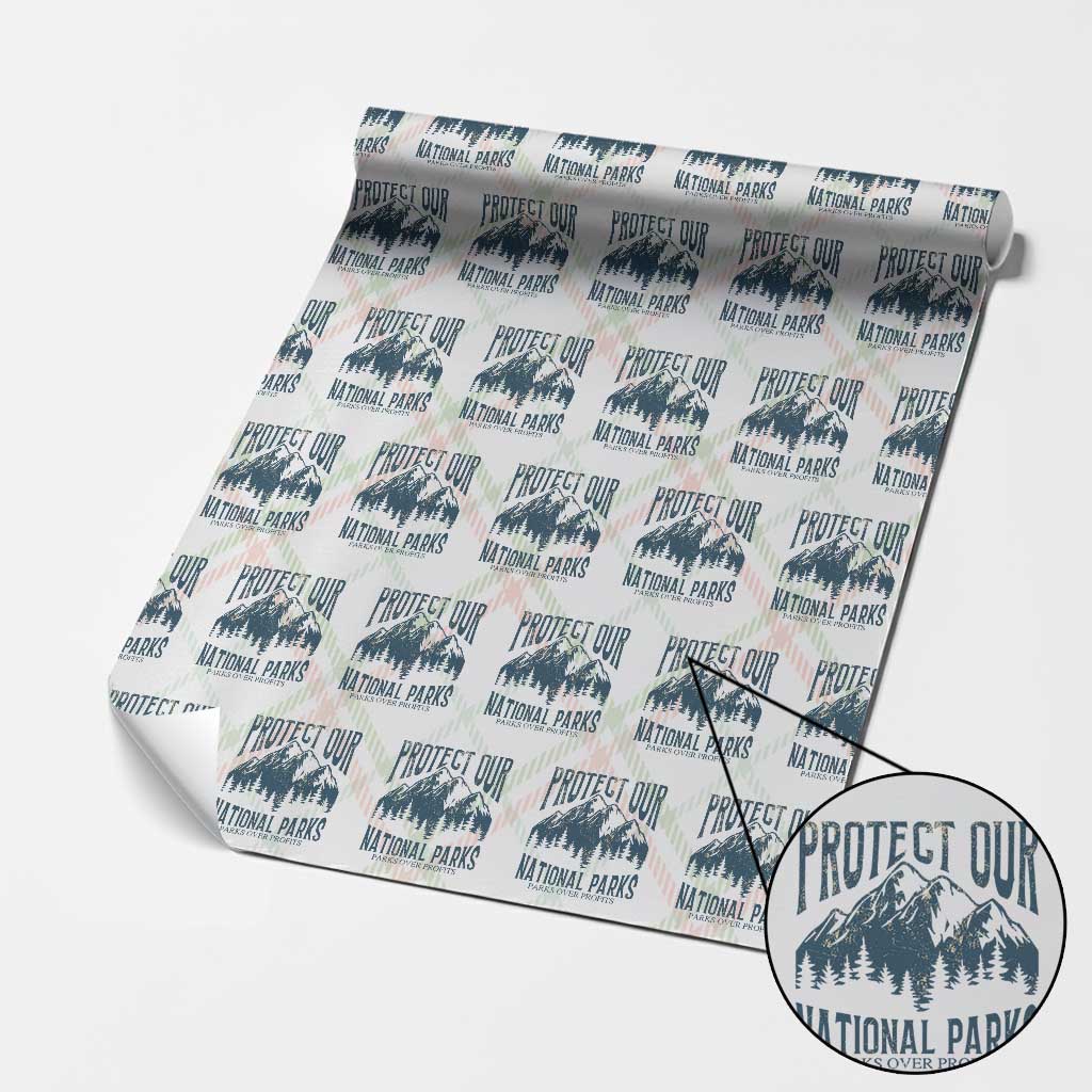 Protect Our National Parks Wrapping Paper Roll Retro Mountain Nature Graphic - Wonder Print Shop