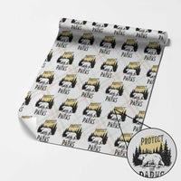 Protect Our Parks Wrapping Paper Roll Retro Bear Forest Nature Graphic - Wonder Print Shop