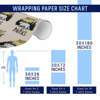 Protect Our Parks Wrapping Paper Roll Retro Bear Forest Nature Graphic - Wonder Print Shop