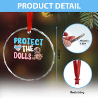 Protect The Dolls Crystal Glass Ornament Transgender Trans Pride - Wonder Print Shop