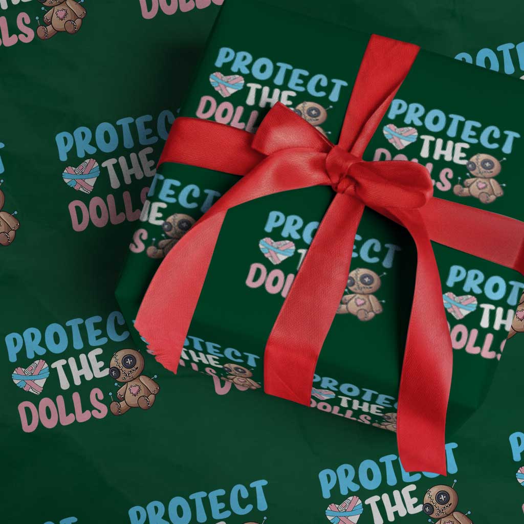 Protect The Dolls Wrapping Paper Roll Transgender Trans Pride - Wonder Print Shop