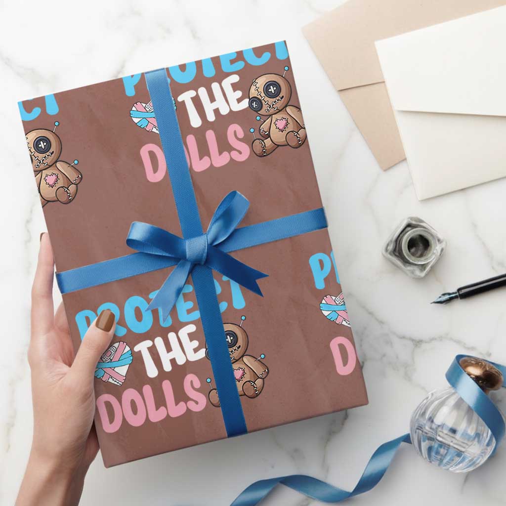 Protect The Dolls Wrapping Paper Roll Transgender Trans Pride - Wonder Print Shop