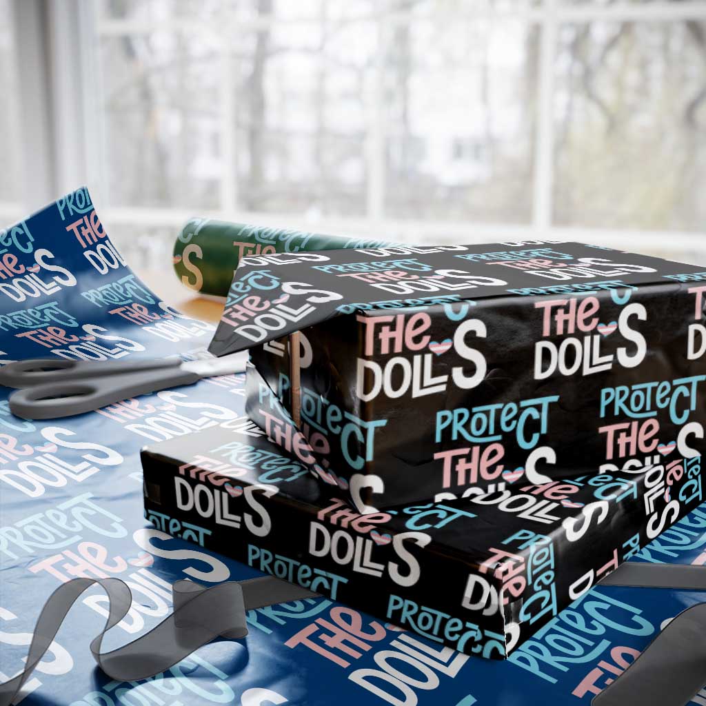 Protect The Dolls Wrapping Paper Roll Transgender Trans Pride Social Justice - Wonder Print Shop