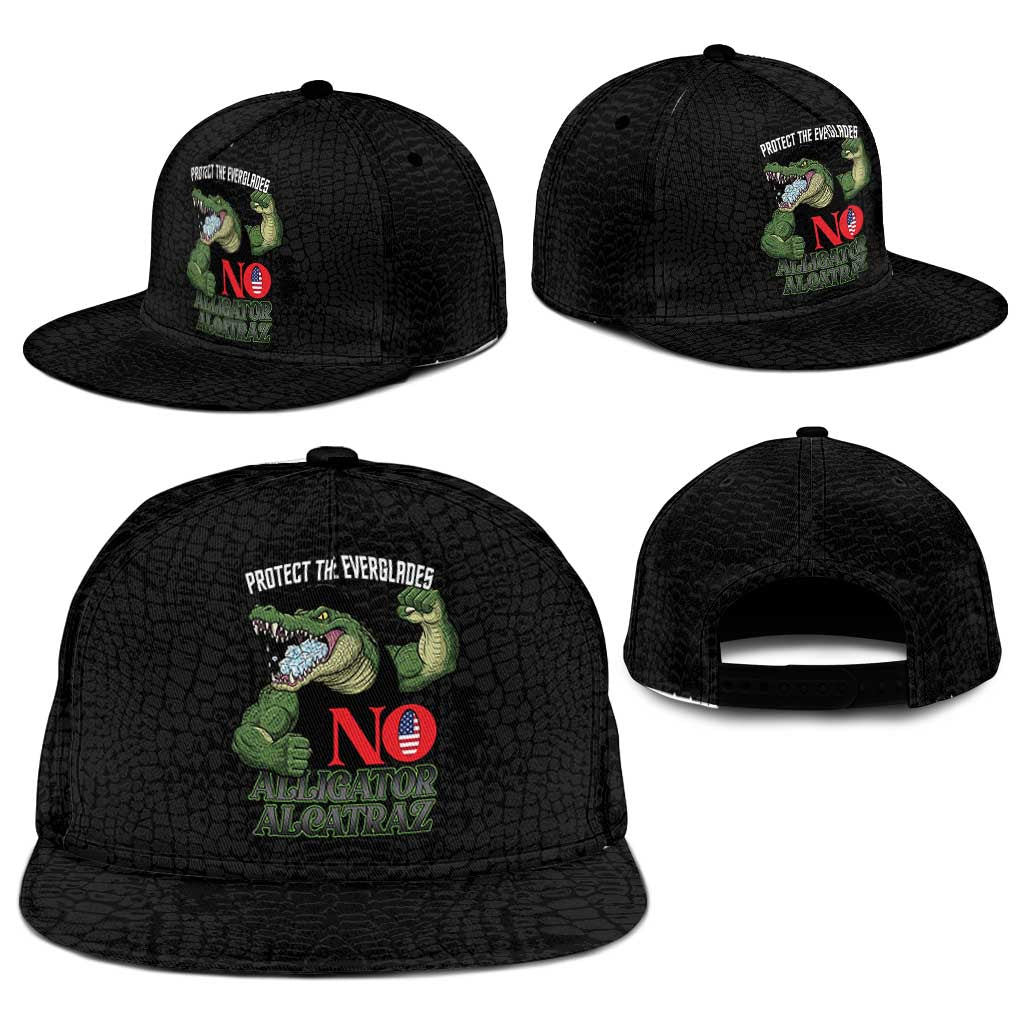 Protect The Everglades Snapback Cap Gator No Alligator Alcatraz - Wonder Print Shop