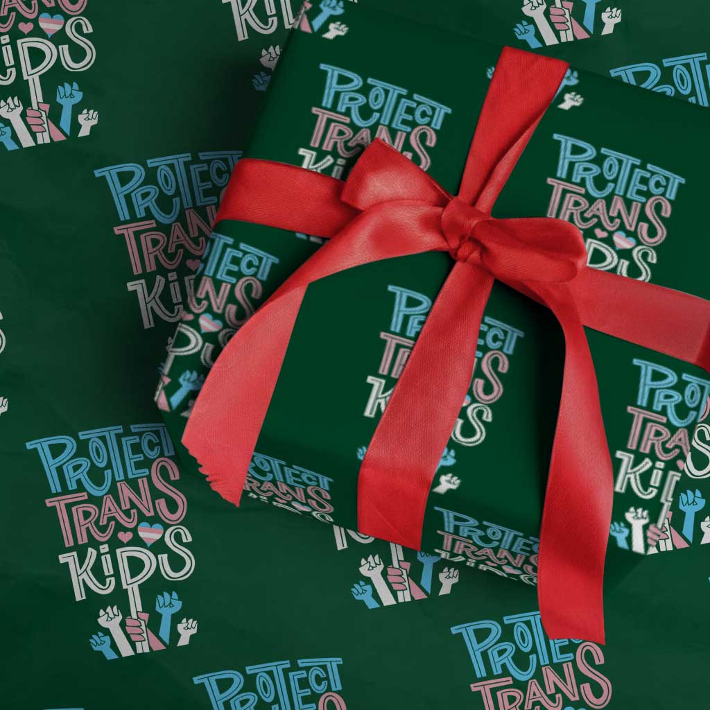 Protect Trans Kids Wrapping Paper Roll Transgender Pride Social Justice - Wonder Print Shop