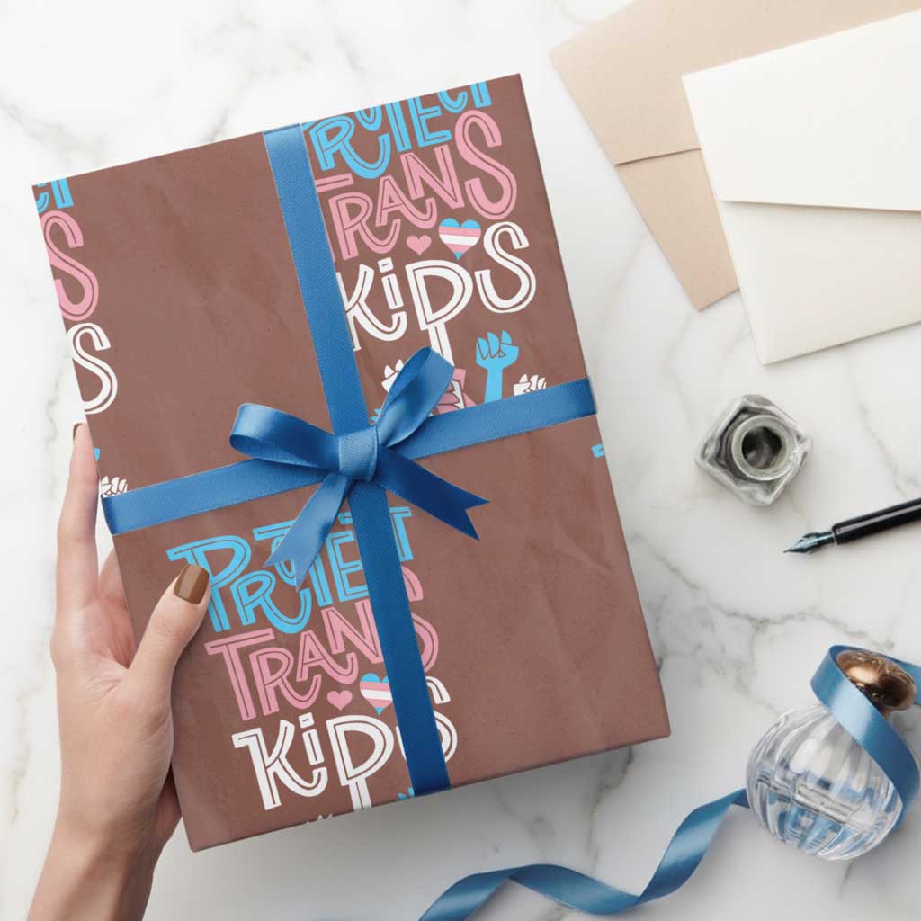 Protect Trans Kids Wrapping Paper Roll Transgender Pride Social Justice - Wonder Print Shop