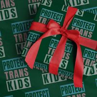 Protect Trans Kids Wrapping Paper Roll Transgender Pride Trans Rights Social Justice - Wonder Print Shop