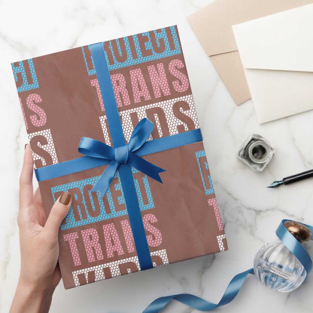 Protect Trans Kids Wrapping Paper Roll Transgender Pride Trans Rights Social Justice - Wonder Print Shop