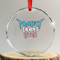 Protect Trans Lives Crystal Glass Ornament Heavy Metal - Wonder Print Shop