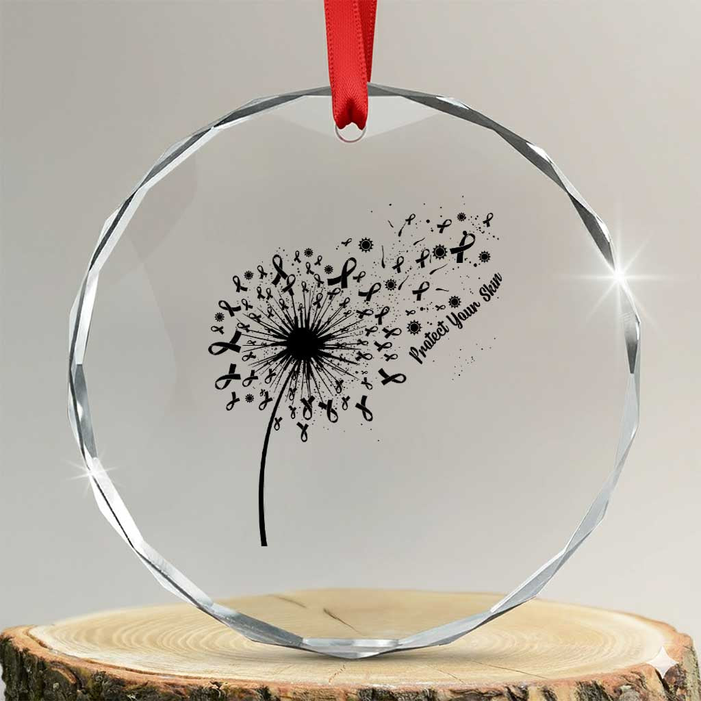 Protect Your Skin Crystal Glass Ornament Melanoma Awareness Dandelion Gift