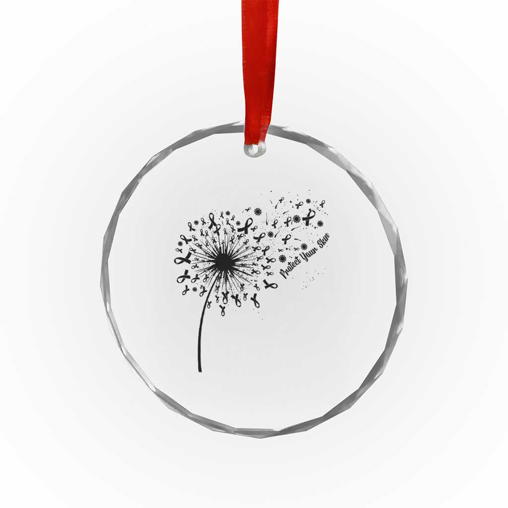 Protect Your Skin Crystal Glass Ornament Melanoma Awareness Dandelion Gift