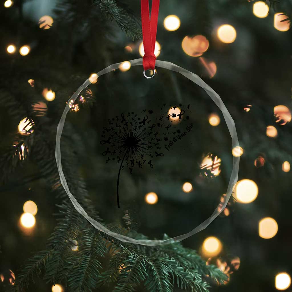 Protect Your Skin Crystal Glass Ornament Melanoma Awareness Dandelion Gift