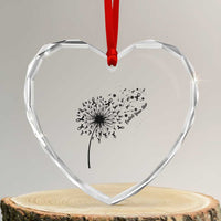 Protect Your Skin Heart Crystal Glass Ornament Melanoma Awareness Dandelion Gift
