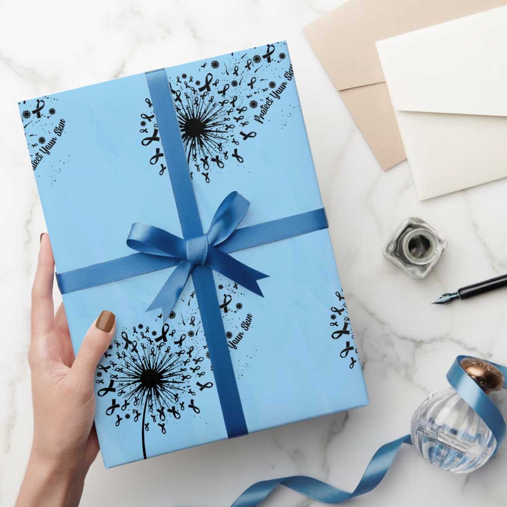 Protect Your Skin Wrapping Paper Roll Melanoma Awareness Dandelion Gift