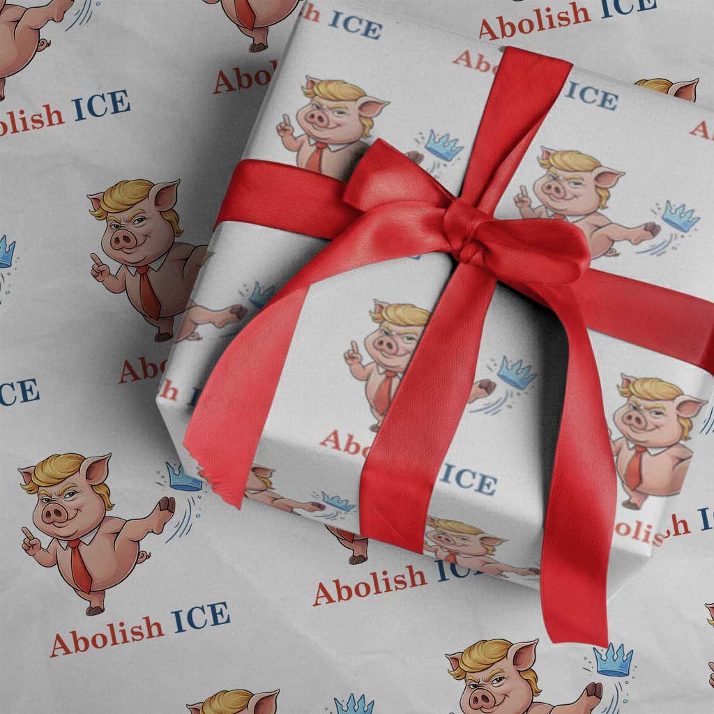 Protest Pig Kicking Icy Crown Wrapping Paper Roll Political Humor Gift