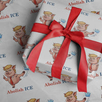 Protest Pig Kicking Icy Crown Wrapping Paper Roll Political Humor Gift