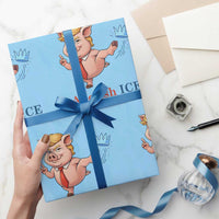 Protest Pig Kicking Icy Crown Wrapping Paper Roll Political Humor Gift