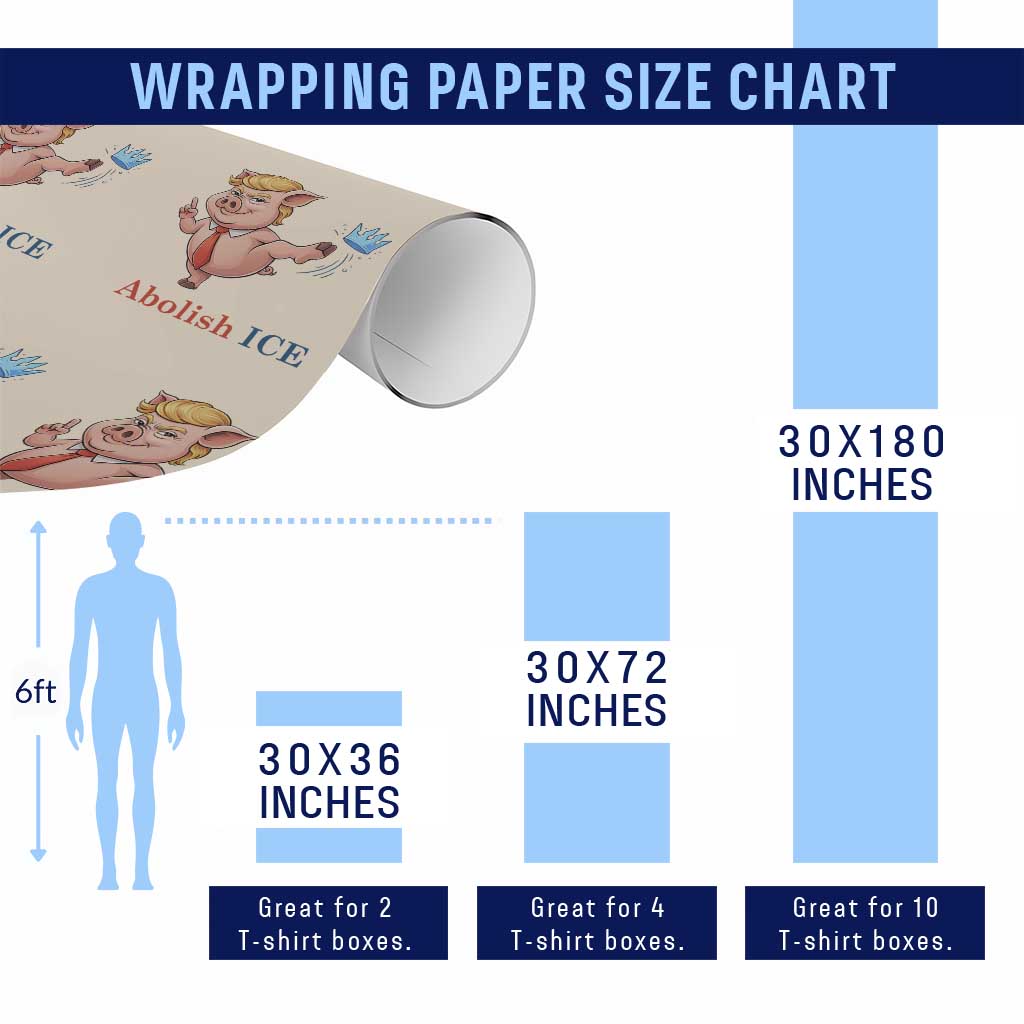 Protest Pig Kicking Icy Crown Wrapping Paper Roll Political Humor Gift