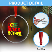 Proud African American Mom Gift Crystal Glass Ornament Dope Black Mother