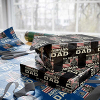 Proud Air Force Dad Wrapping Paper Roll My Soldier Airman Calls Me Dad US Flag - Wonder Print Shop