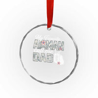 Proud Air Force Family Crystal Glass Ornament My Favorite Airman Calls Me Dad - Wonder Print Shop