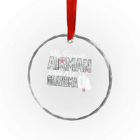 Proud Air Force Family Crystal Glass Ornament My Favorite Airman Calls Me Grandma - Wonder Print Shop