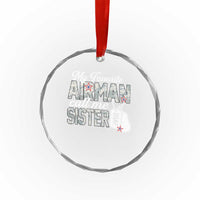 Proud Air Force Family Crystal Glass Ornament My Favorite Airman Calls Me Sister - Wonder Print Shop