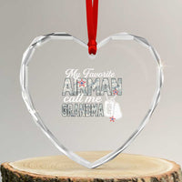 Proud Air Force Family Heart Crystal Glass Ornament My Favorite Airman Calls Me Grandma - Wonder Print Shop
